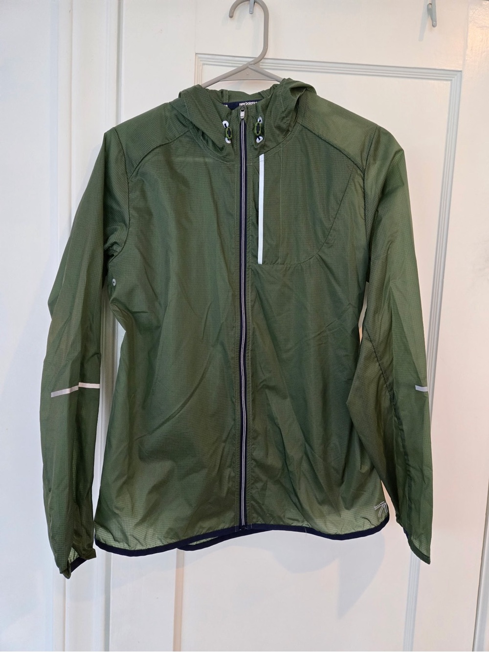 Lightweight Olive Green Hooded Windbreaker Jacket